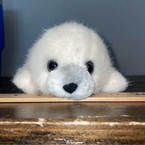Small Russ Berrie Baby Seal Plush - White Stuffed Animal